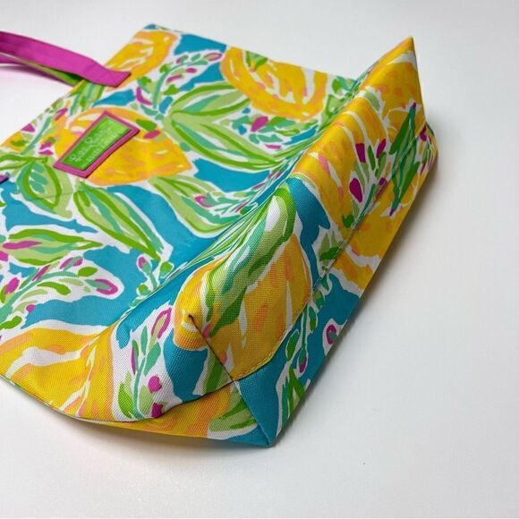 Lilly Pulitzer Estée Lauder Lemon Tropical Canvas Tote Bag - Picture 3 of 11